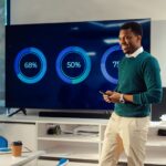 African american businessman team leader presenting the progress of the project